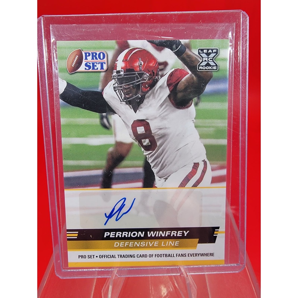 Perrion Winfrey 2022 Leaf Pro Set RC Yellow Auto Oklahoma Sooners Cleveland